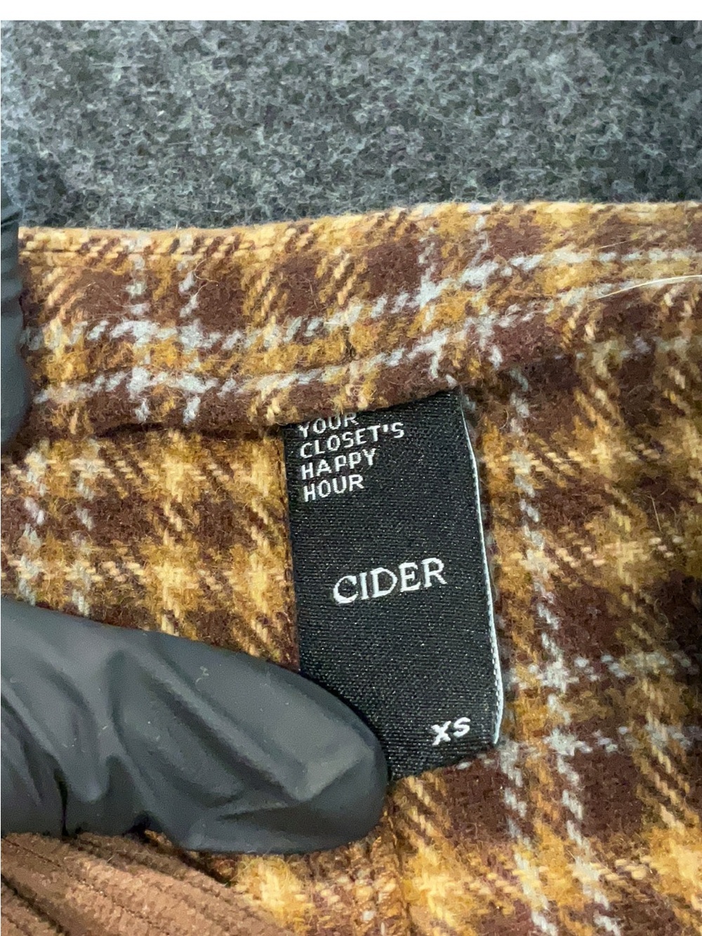 Cider Brown and Cream Plaid Shortalls - Picture 3 of 3